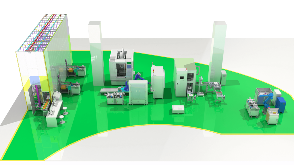 Machine tool loading and unloading integrated production line